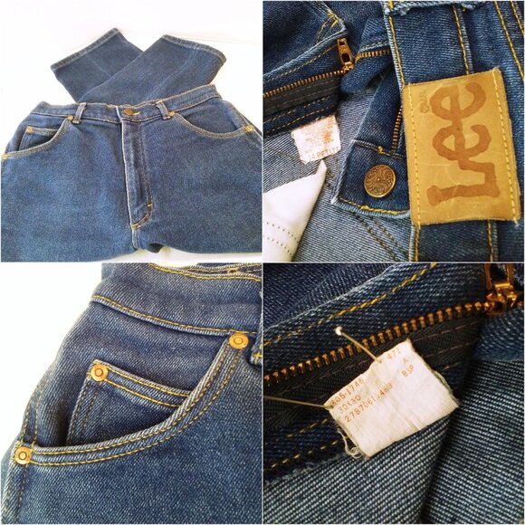 Vintage 80s Lee USA-Made Denim Mom Jeans 14-Petite 30x30 Hi-Rise 5-Pocket Dark - Picture 6 of 11